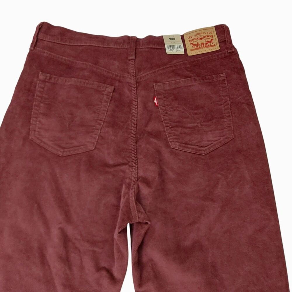 Levi's Corduroy Mom Pants Womens 33x29 Burgundy High Waisted Relaxed Fit Retro - Picture 5 of 12
